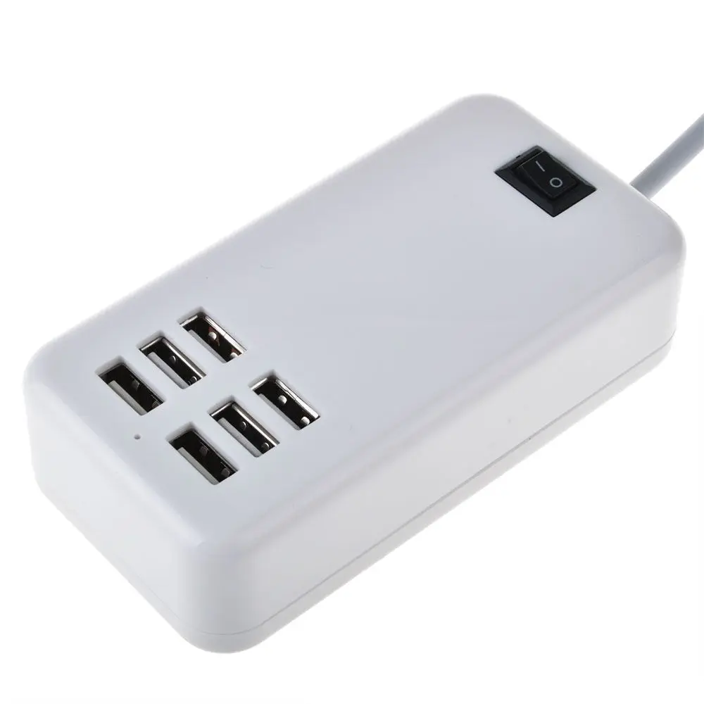 30W 6 Port USB Wall Charger Multi Port for USB Powered Devices