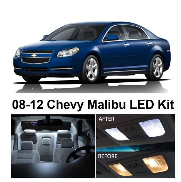 Us 14 29 30 Off Free Shipping 5pcs Lot Car Styling Xenon White Canbus Package Kit Led Interior Lights For Chevy Malibu 2008 2012 In Signal Lamp From