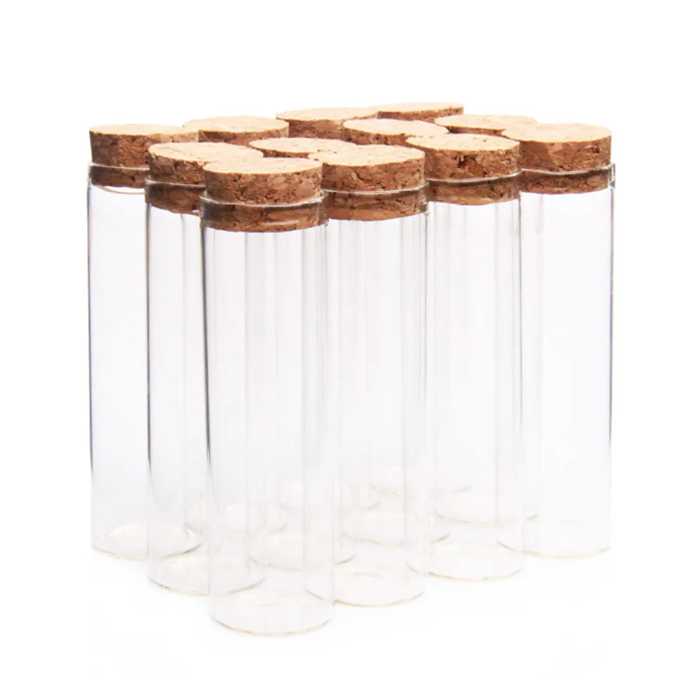 5pcs/set 50ml Clear Glass Bottles Vials Jars with Cork Stopper Sub-bottle Storage Jars test tube DIY Wedding Home Decor gifts