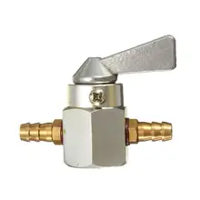 1PIECE UNIVERSAL 6MM MOTORCYCLE DIRTBIKE ATV IN-LINE PETROL On-OFF FUEL TAP SWITCH MOTORCYCLE FUEL SWITCH – SLIVER