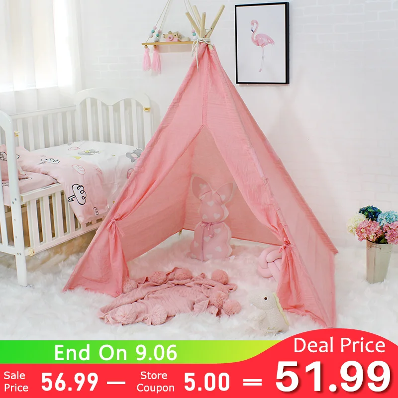 Кружевная палатка teepee детские игрушки в помещении игровая комната для детей Tipi девочек игровой домик детский холст игровой дом для детей Продукты 4 полюса