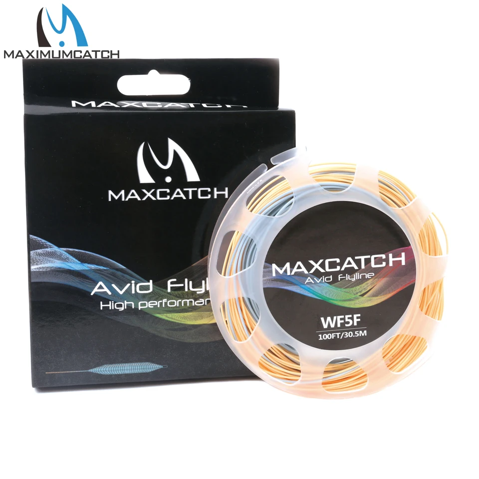 Maximumcatch 100FT 3wt-8wt двойной цвет Fly Line WF плавающий с двумя сварными петлями