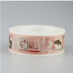 15 мм * 10 м милая девочка diy декоративные из рисовой бумаги маскирующая лента (1 упаковка = 10 шт.)