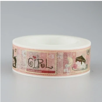 

15mm*10m lovely girl diy decorative washi masking tape(1lot=10pieces)