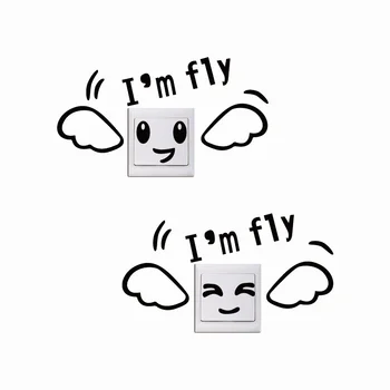 

KG-28 2 Pcs One Set Cute Angel Wings Switch Sticker Creative Cartoon Vinyl Wallpaper