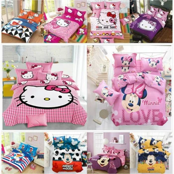 

Bedding Set Star Trek Cartoon cute cat mouse 4/3pcs Duvet Cover Sets Soft Polyester Flat Bed Sheet Set Pillowcase Home Textile