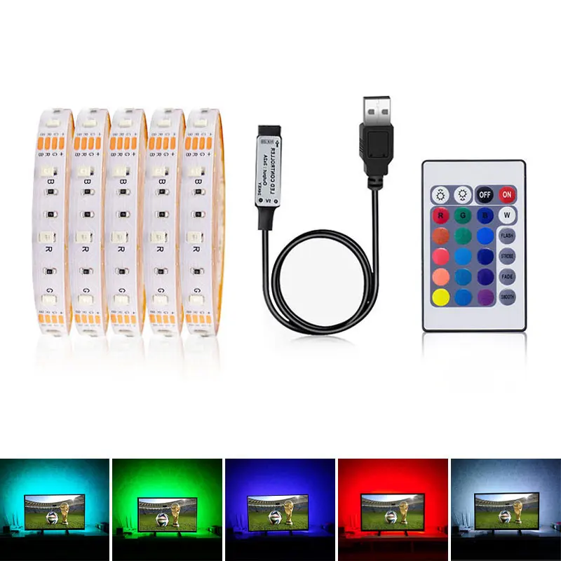 DC5V/6 V 3528 SMD USB мощность светодиодная лента света RGB/белый/теплый белый HDTV ТВ стол