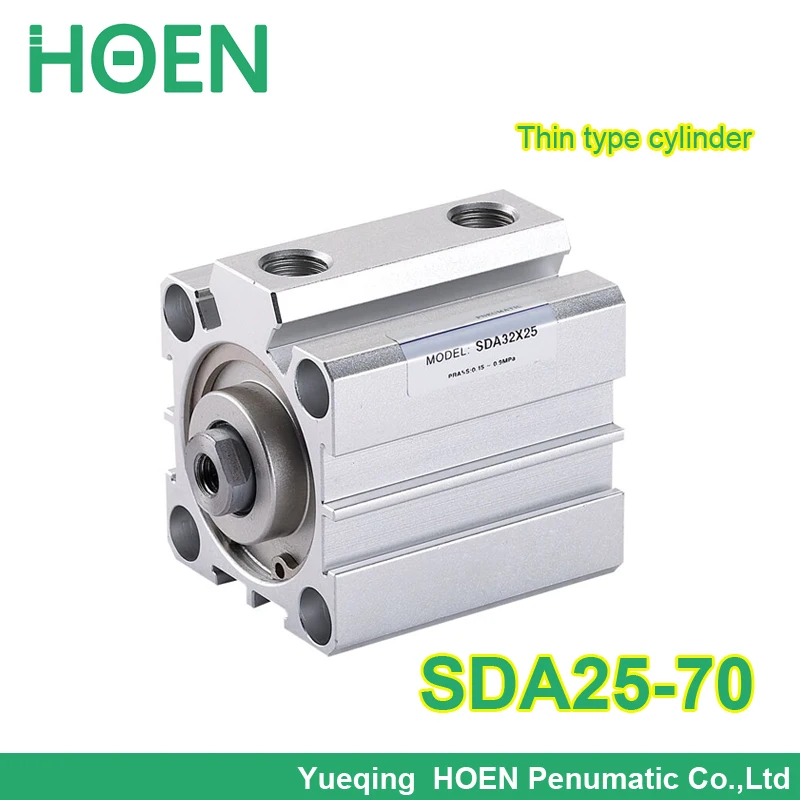 

SDA25-70 SDA series 25mm Bore 70mm Stroke Pneumatic Air Compact Cylinder SDA25*70 25x70 Aluminum Alloy
