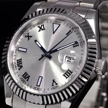 Парнис часы с белым циферблатом, в винтажном стиле, автоматический механизм мужские часы P12