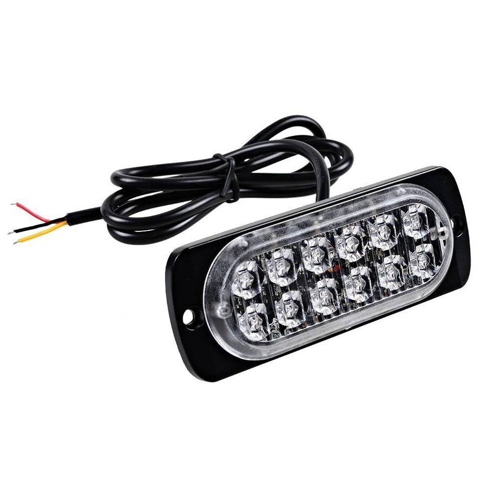 Castaleca Car Truck Trailer Side marker strobe lights Amber 12 LED Flashing warning lamp 19 flash patterns 12V-24V Super bright