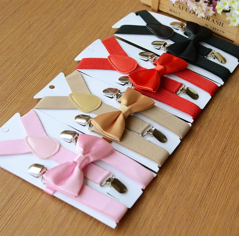 Adjustable Burlap Suspender and Bow Tie Set for Adults Men Women Teenagers US