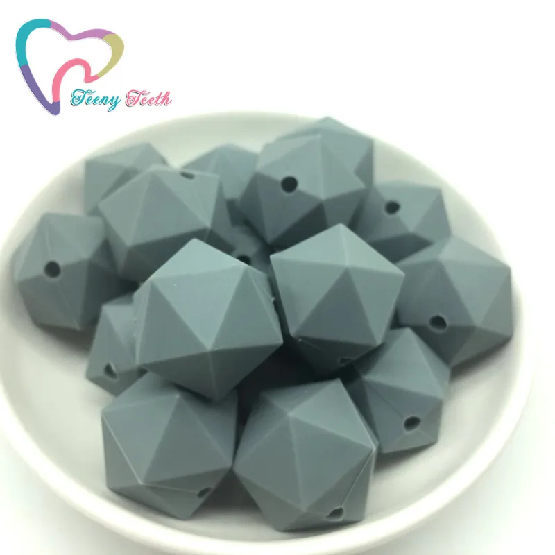 Подростковые зубы 10 шт. новый белый Лидер продаж Icosahedron силиконовые бусины