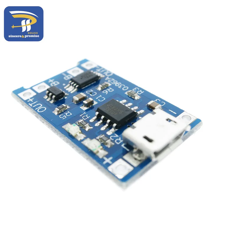 

10PCS 5V 1A Micro USB 18650 Lithium Battery Charging Board Charger Module+Protection Dual Functions TP4056