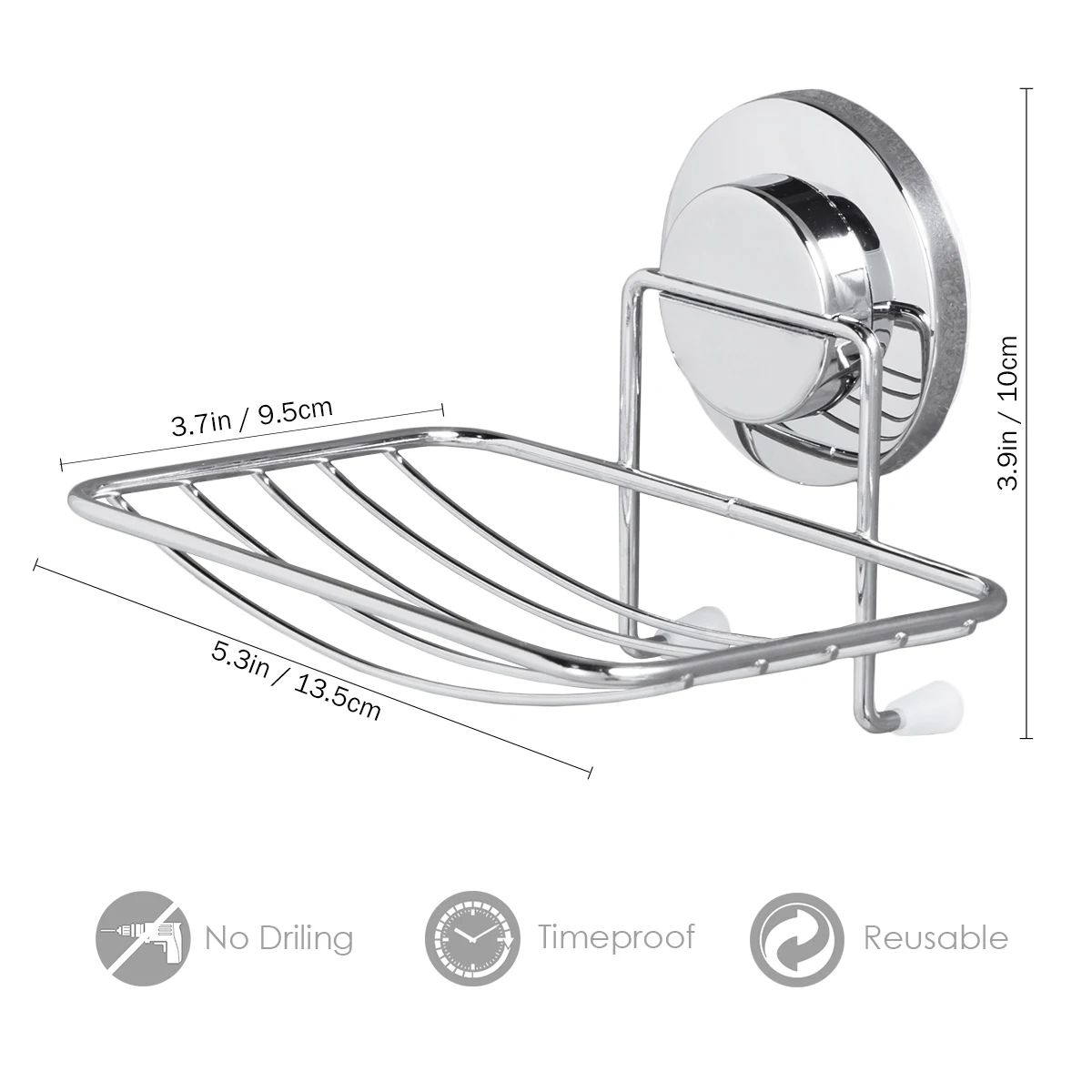 TAILI мыльница на присоске без сверления и съемного настенного мыльника Максимальная фиксация 11lbs органайзер для ванной и кухни-хром