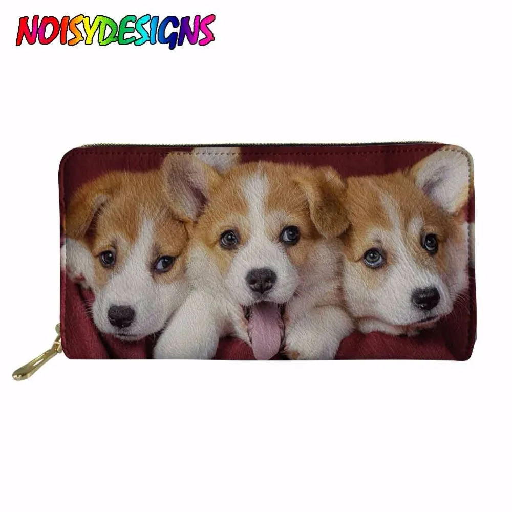 

Long Wallet Women corgi pizza mint dog pet dogs Printed Money Coin Bag Women's Purse Carteras Cuzdan Clutch 2018 New Leather