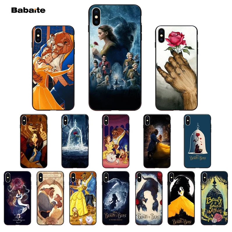 Babaite Beauty and the Beast Colorful Cute Phone Accessories Case for Apple iPhone 8 7 6 6S Plus X XS MAX 5 5S SE XR Cellphones