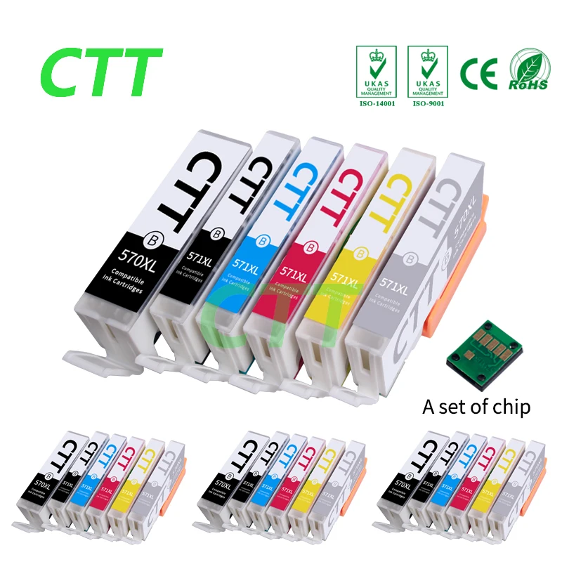 4 sets PGI570 Replacement Ink Cartridge Compatible For Canon PIXMA MG7750/7751/7752/7753/MG6850