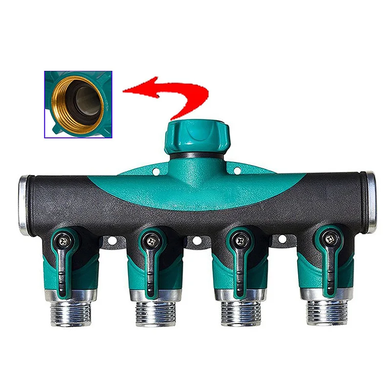 

3/4'' Irrigation Adapter 4-way Water Hose Connectors Female Thread Tap Connectors European standard Female Thread Tap Connectors