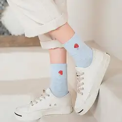 Однотонные хлопковые спортивные носки Осенние тонкие белые носки до середины икры в Корейском стиле в консервативном стиле для женщин