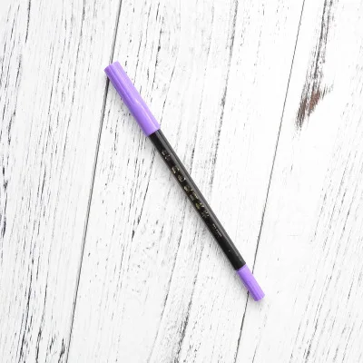 Двухголовая цветная мягкая ручка, Новая кисть, акварельная блестящая каллиграфия, мультфильм, мягкая кисть, линия, окунутая в красивую ручку - Цвет: Purple