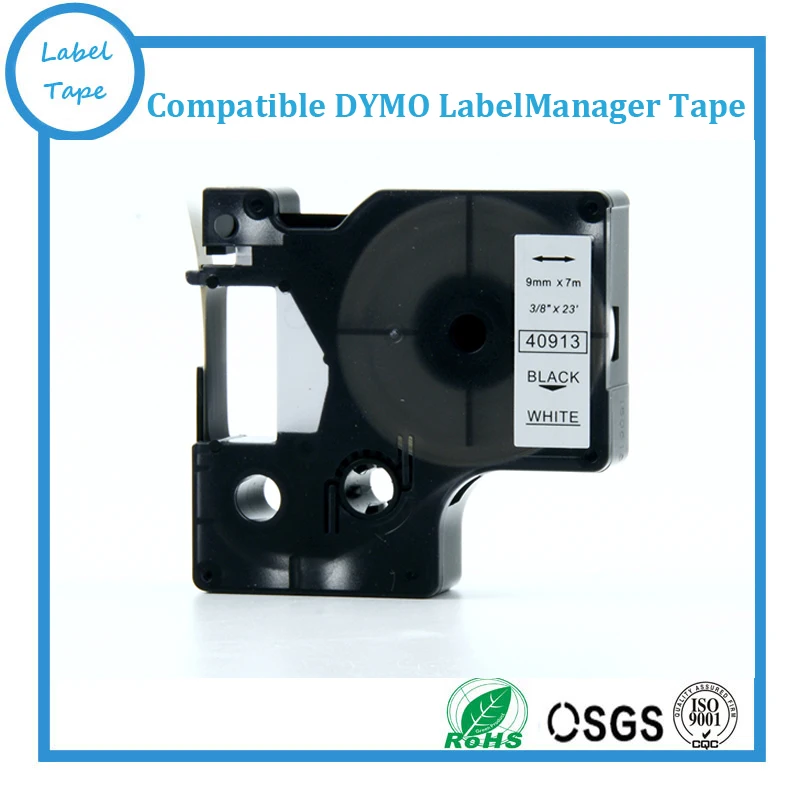 Dymo Tape 40913 9mm Compatible Dymo D1 Black on White Printer