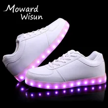 Good Quality USB LED Shoes with Light Up Sport Flash Trainers Luminous Glowing Sneakers with Light