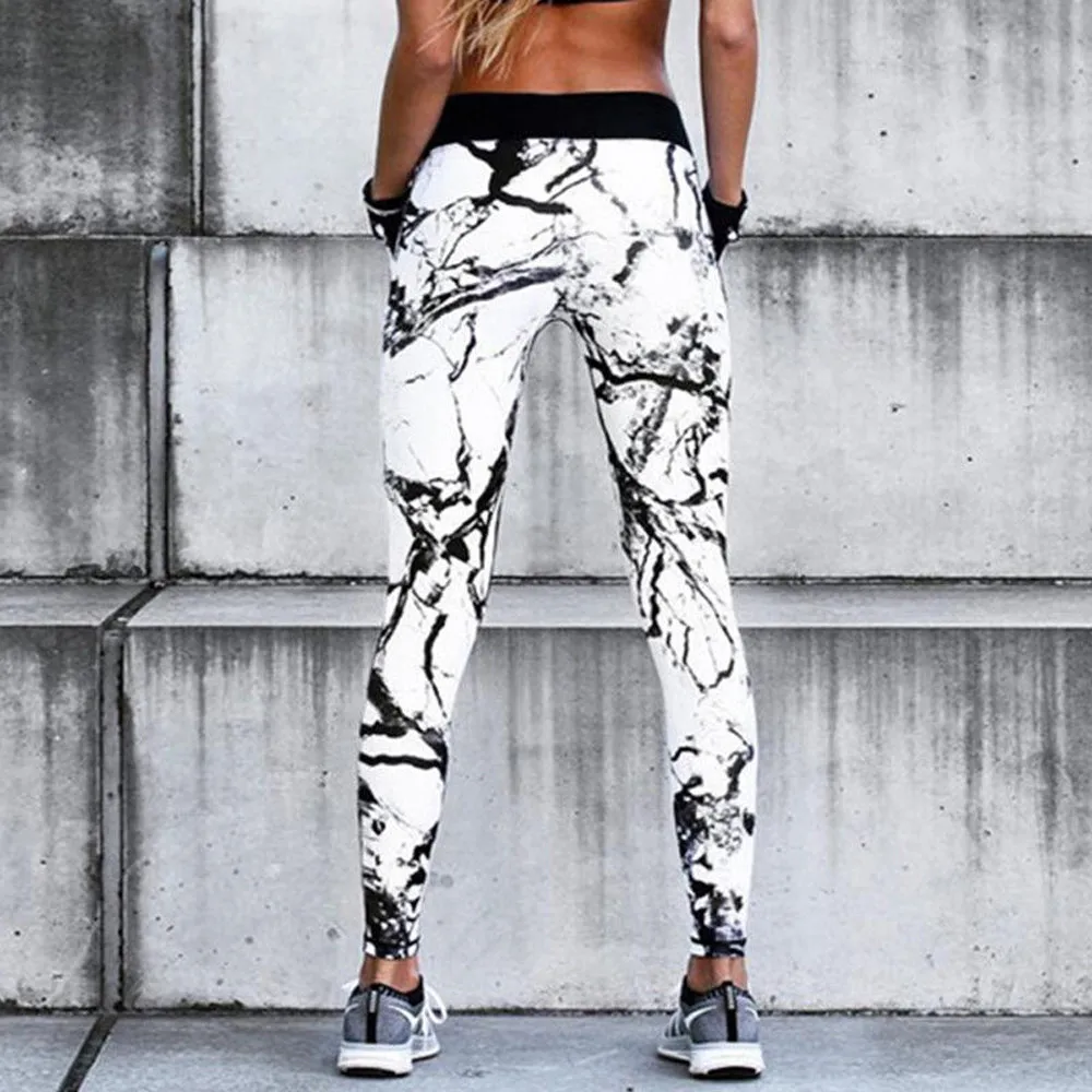 

2019 Fashion Women Leggings Slim High Waist Digital Print Pants Stretch Leggings Pants Athletic Trouser Elastic High Waist cloth