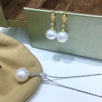

925 Silver Pearl Pendant and Earrings Component Findings Jewelry Set Mounts Settings Mountings Parts for Pearls Stones Beads