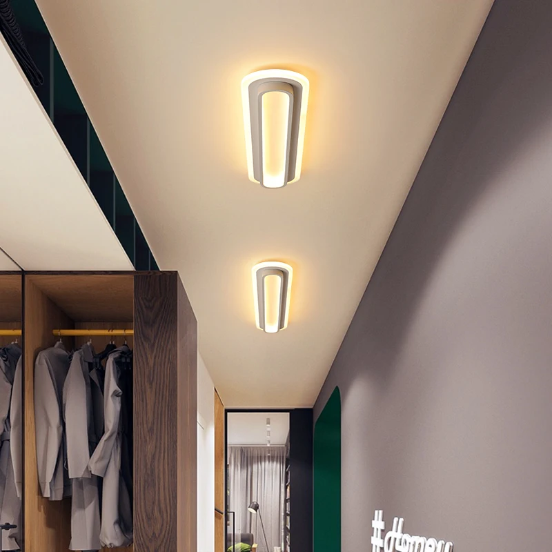 Современные светодиодные потолочные лампы для гостиной, спальни, кабинета, коридора, белого, черного цвета, поверхностный монтаж, потолочный светильник, AC85-265V