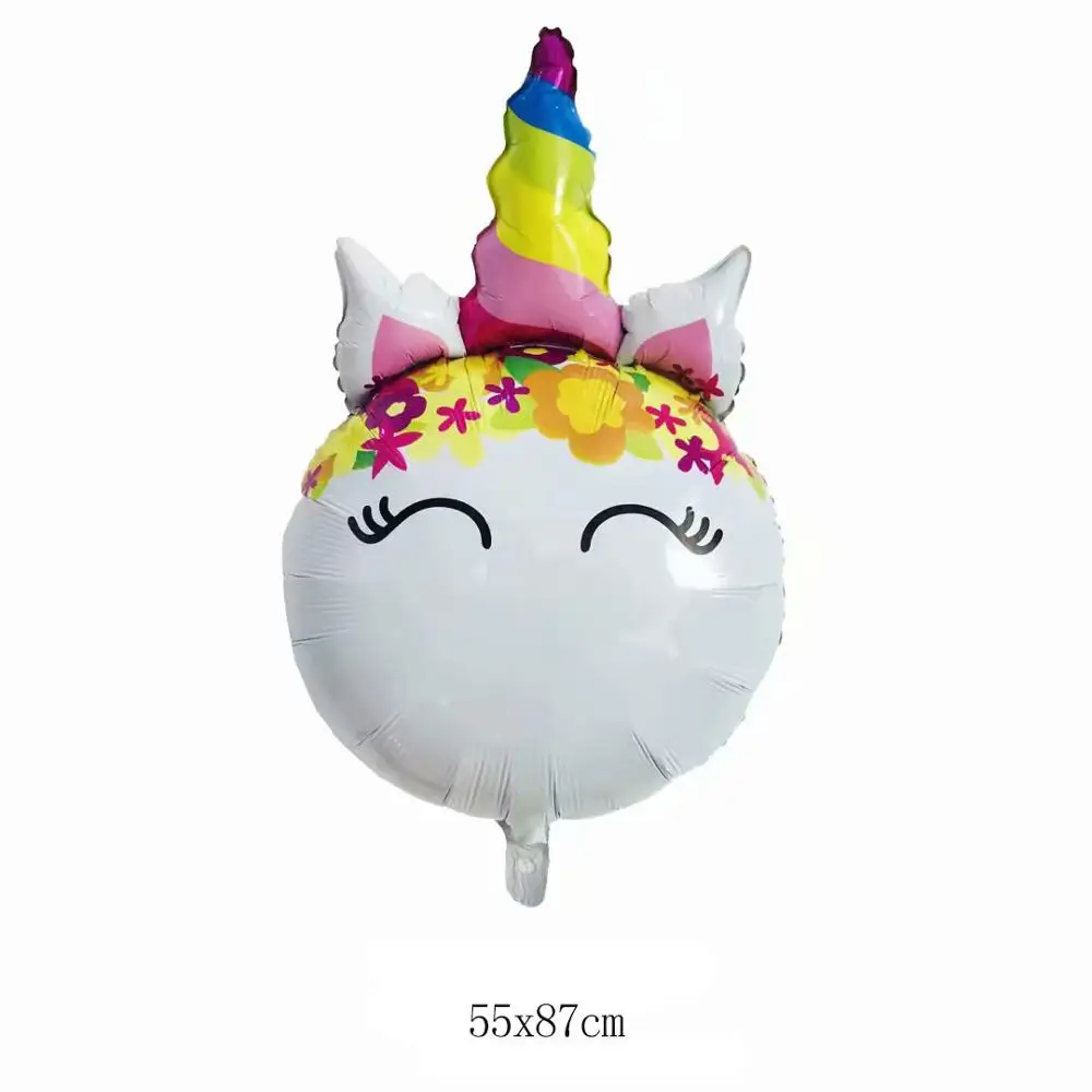 round unicorn STARLZMU 2 шт. 32 дюйма радужные шары с цифрами с золотой короной Единорог партия фольгированные шары День рождения украшения дети globos - Цвет: round unicorn
