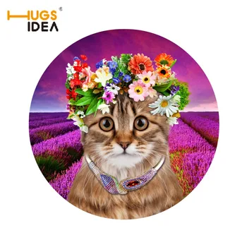 

HUGSIDEA Cute 3D Animal Cat Pattern Round Carpet Thin 60*60cm Bathroom Non-slip Area Rugs Tapis Floor Carpet for Living Room Mat