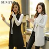 Sungtin Classic Women Long Blazer Vest Elegant Office Lady Coat Female Waistcoat Causal Suits Sleeveless Jacket Plus Size ► Photo 1/6