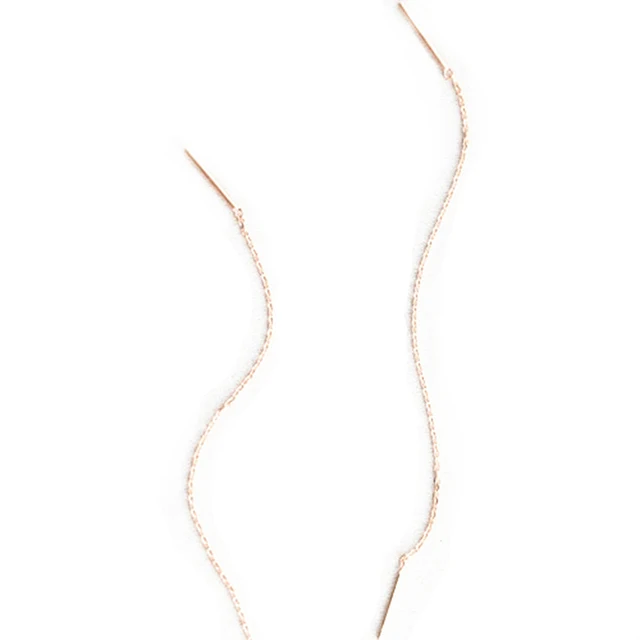 Titanium Steel Rose Gold Color Chain Earrings Tassel Ear Line Jewelry ...