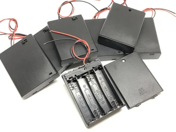 

400pcs/lot MasterFire 2-Wire Cable Connector 4 x 1.5V AAA Black Plastic Battery Case Cover Holder Storage Box