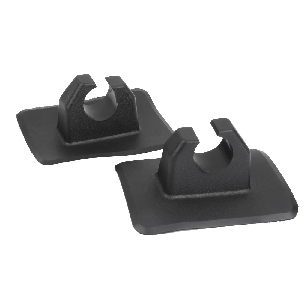 2PCs PVC Kayak Canoe Boat Rubber Dinghy Paddle Oar Keeper Mount Hook Push Pole Rod Clips Black