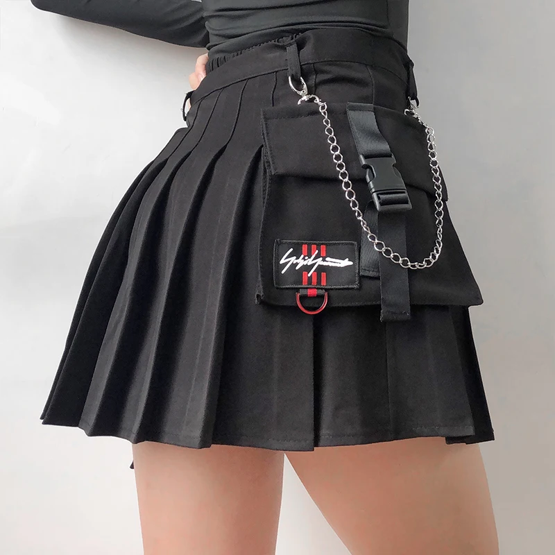 Женская мини-юбка с запахом в клетку с роговой пряжкой Preppy Stylr mini Skort