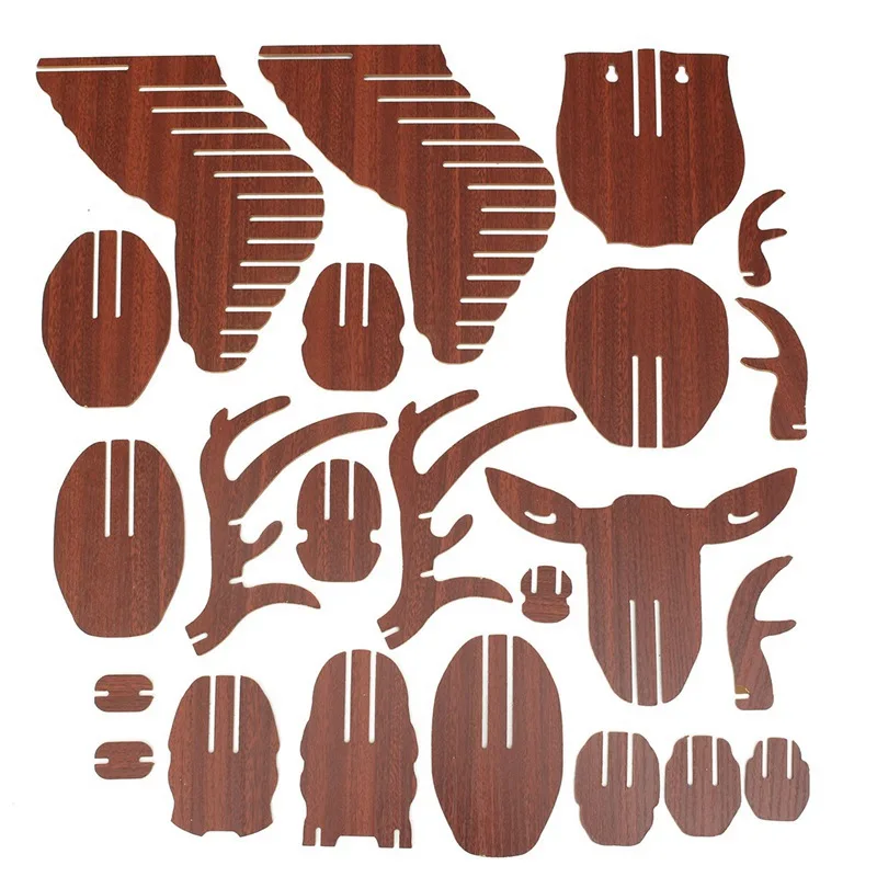 Eworld Rompecabezas 3d De Madera Para Decoracion Del Hogar Modelo De Bricolaje Para Colgar En La Pared Cabeza De Ciervo Alce Animal Vida Silvestre Escultura Figuritas Regalo Artesanal Decorative Decorative Decorative Home Decordecoration Hanging
