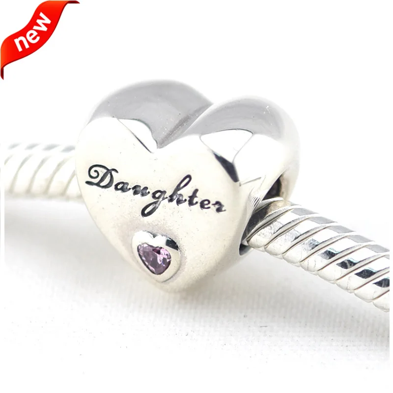 Fits For Pandora Bracelets Daughter's Love Charms with Clear Cubic