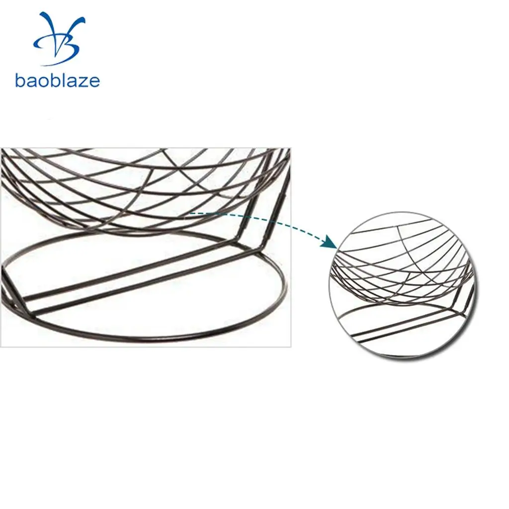 2 Tier Fruit Basket Durable Metal Fresh Fruit Baskets Oranges Storage Bowl