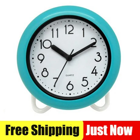 

Free Shipping New Bathroom Waterproof Clocks Shower 8'inch Wall Clocks With Table Stander Two Functions Green Color Clocks