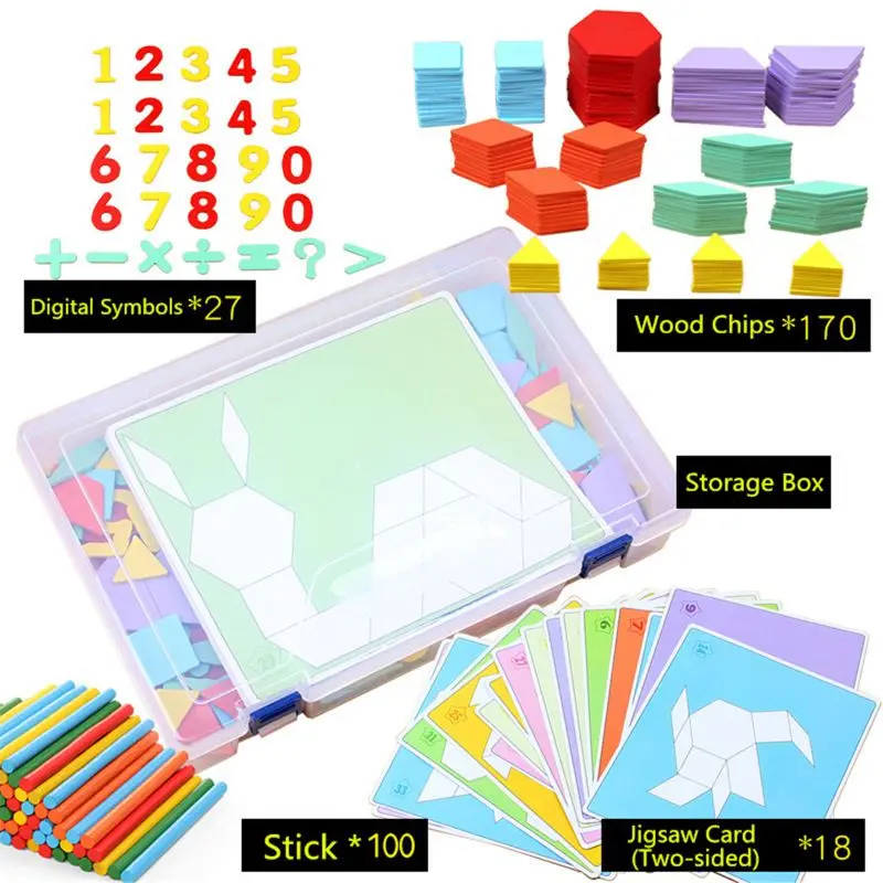 315 шт Монтессори деревянная настольная игра-головоломка набор Детские Обучающие счетные цифры обучающие игрушки