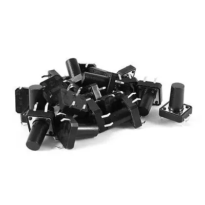 

12mmx12mmx15mm 4 Pin Momentary SPST Miniature Tact Switch 20 PCS