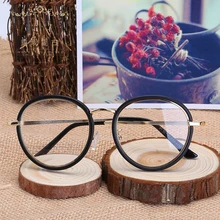 Ретро Оптические Оправы прозрачные оправы для очков Модные металлические пластиковые очки женские глаза мужские компьютер для чтения рамка L3694-SDF