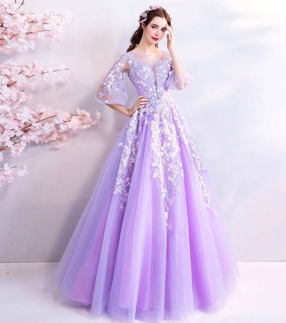 Flower fairy illusion evening dress long embroidery full sleeves Prom gown Junior girls birthday party dress vestido de festa Flower fairy illusion evening dress long embroidery full sleeves Prom gown Junior girls birthday party dress vestido de festa