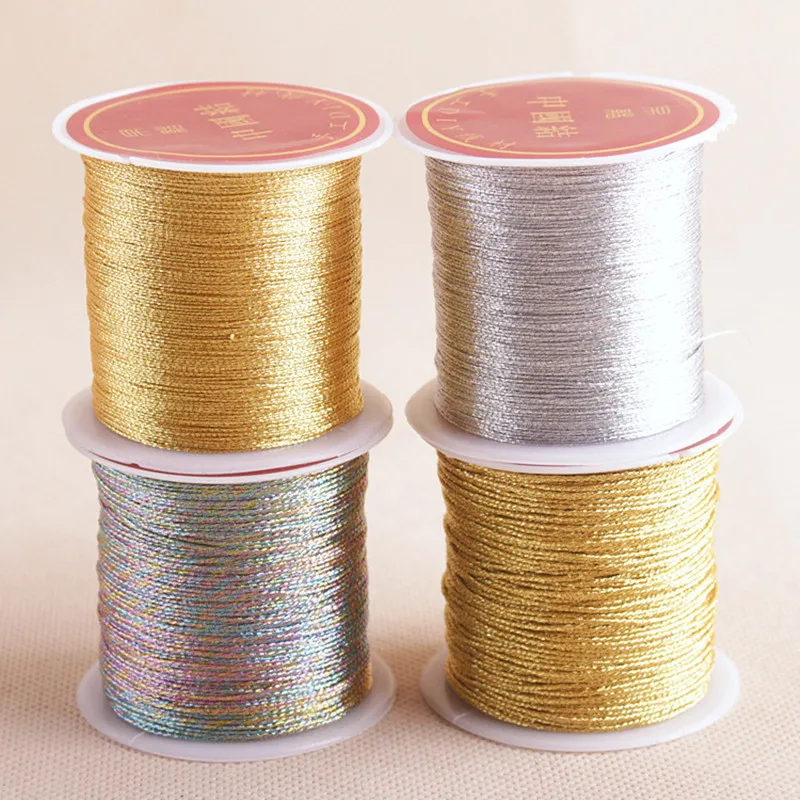 

0.4mm 0.8/1mm Nylon Cord Jewelry Making Tassel DIY Shamballa Bracelet Necklace Accessories String Gold Silver Nylon Thread Rope