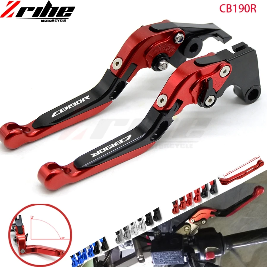 With Logo Motorcycle Folding Extendable CNC Moto Adjustable Clutch Brake Levers For Honda CB 190R CB190R CB 190 R 2015-2017 2016