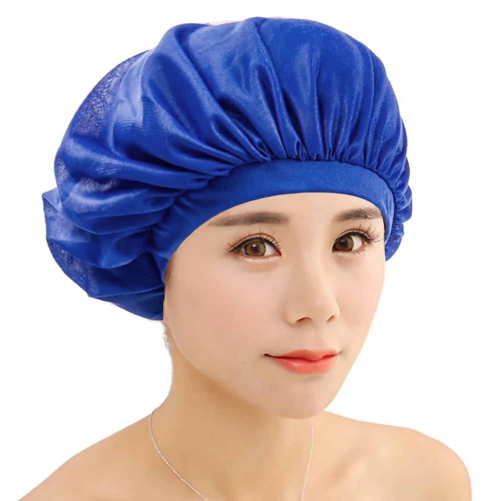 

Sleeping Hat Bathing Cap Wide Band Warp Knitting Cloth Bonnet Cap for Women Soft Long Hair Care Night Sleep Caps