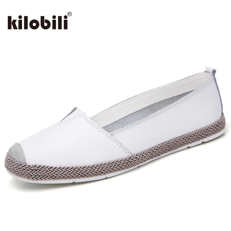 Балетки kilobili женские натуральная кожа без застежки лоферы гибкая обувь из