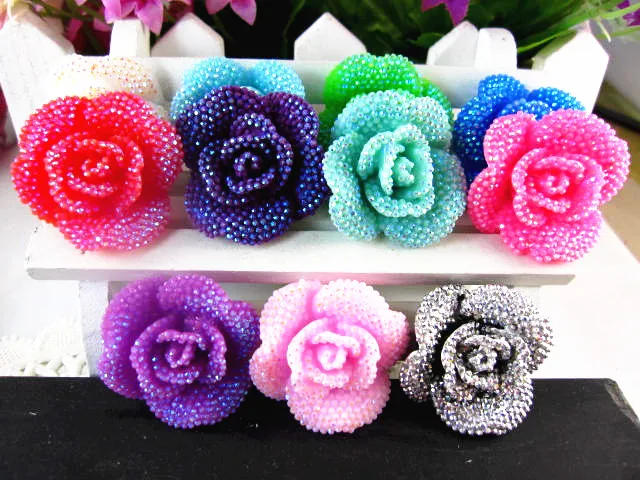 

30pcs/lot kawaii resin flowers mix colors 30mm DIY resin cabochons accessories