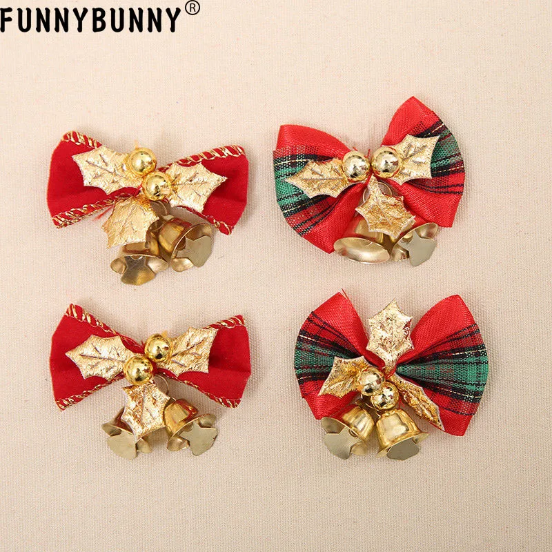 

FUNNYBUNNY 5PCS Grid Christmas Mini Cute Bow Tree Hanging Decoration